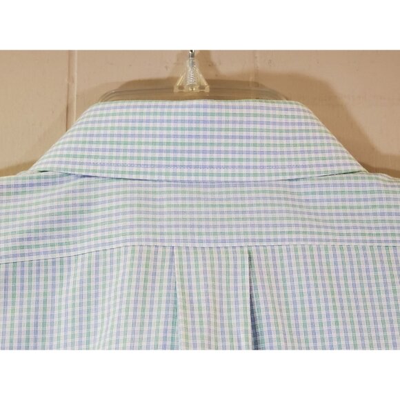Brooks Brothers Regent Men's 16 4/5 Blue Green Long Sleeve Button Down Shirt - Picture 5 of 8